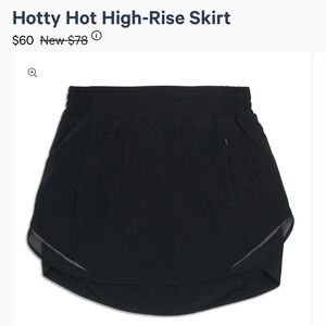 Lululemon Hotty Hot long skirt.skort. Black - Size 12